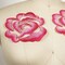 Hot Pink and Rose Embroidered Flower Appliques 5.5" Iron On Patch Pair